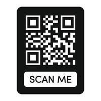 Qr code frame black color. Scan me tag vector