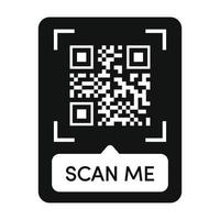 Qr code frame black color. Scan me tag vector