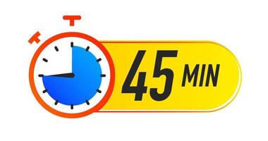 Timer icon 45 minutes vector colorful style