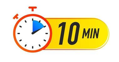 Timer icon 10 minutes vector colorful style.