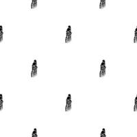 Black skeletons in various poses pattern. Halloween design. Perfect for fall, holidays, fabric, textile. Seamless repeat swatch. vector