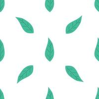 Leafs seamless pattern. Vector hand drawn botanical illustration. Pretty scandi style for fabric, textile, wallpaper. Digital paper in white background