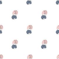 Surreal Faces One Line Seamless Pattern . Abstract Minimalistic Art design for print, cover, wallpaper, Minimal and natural wall art. Vector illustration on white background.
