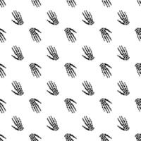 Black skeletons in various poses pattern. Halloween design. Perfect for fall, holidays, fabric, textile. Seamless repeat swatch. vector
