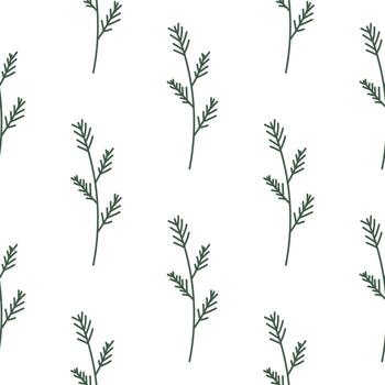 Seamless pattern with leaves and abstract shapes. Abstract Minimalistic Art. Cute kids nursery repeat background. Design in boho style for printing on textile or paper. vector