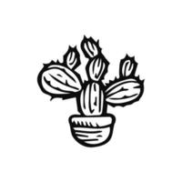 Cactus doodle set Vector illustration