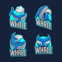 Whale Logo Set Template vector