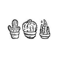 cactus garabato conjunto ilustración vectorial vector
