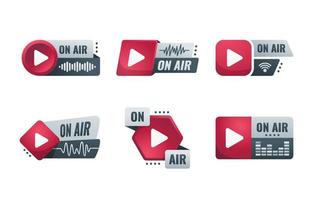 On Air Icon Badge Set vector