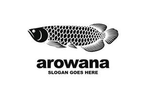 vector de diseño de logotipo de pez arowana