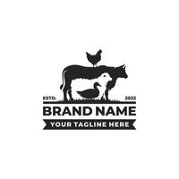 Farm animal logo design vector