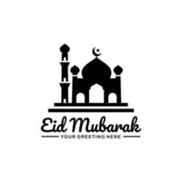 Eid mubarak logo design vector