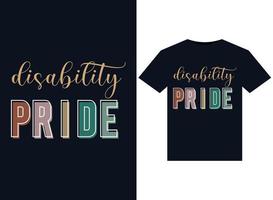 Disability Pride illustrations for print-ready T-Shirts design vector