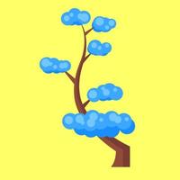 Flat tree illustration element. Minimalistic design of tree. Fit for modern flat design element. Vector eps 10.