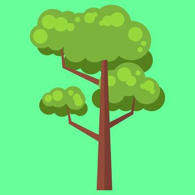 Flat tree illustration element. Minimalistic design of tree. Fit for modern flat design element. Vector eps 10.