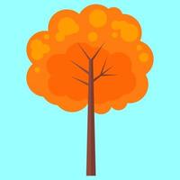 elemento de ilustración de árbol plano. diseño minimalista de árbol. apto para elemento de diseño plano moderno. pasos vectoriales 10. vector