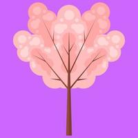 Flat tree illustration element. Minimalistic design of tree. Fit for modern flat design element. Vector eps 10.