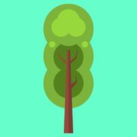 elemento de ilustración de árbol plano. diseño minimalista de árbol. apto para elemento de diseño plano moderno. pasos vectoriales 10. vector