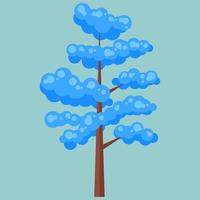 elemento de ilustración de árbol plano. diseño minimalista de árbol. apto para elemento de diseño plano moderno. pasos vectoriales 10. vector