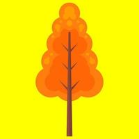 elemento de ilustración de árbol plano. diseño minimalista de árbol. apto para elemento de diseño plano moderno. pasos vectoriales 10. vector