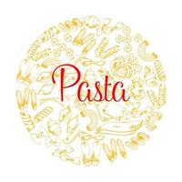 cartel de vector de pasta italiana para restaurante