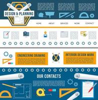Building construction company web page template vector