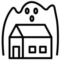 ghost house halloween scary spooky clip art icon vector