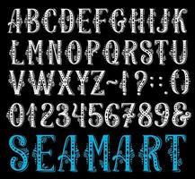 Alphabet retro font of letter and number typeface vector