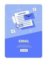 Email and messaging,Email marketing campaign,Working process, New email message vector