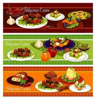 Bulgarian cuisine restaurant banner of lunch menu vector