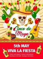 tarjeta de invitación de vector de cinco de mayo mexicano