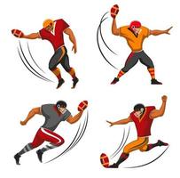 American football players, rugby team positions vector