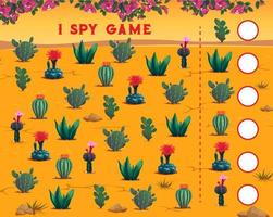 I spy game with mexican cactuses and succulents vector