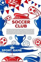 cartel de juego de fútbol de club de fútbol de vector
