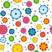 Floral pattern made in flowers on a white background, seamless vector illustration.