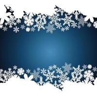 Christmas border, snowflake design background. vector