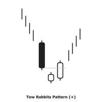 Tow Rabbits Pattern - White and Black - Round vector