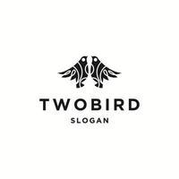 Two birds modern logo design line art illustration vector