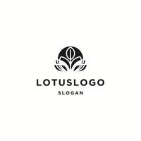 plantilla de diseño plano de icono de logotipo de loto vector