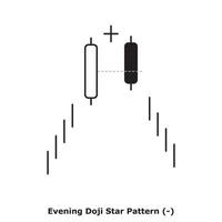 patrón de estrella doji vespertino - blanco y negro - redondo vector