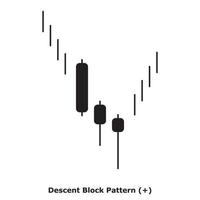 Descent Block Pattern - White and Black - Round vector