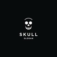 Skull logo icon flat design template vector