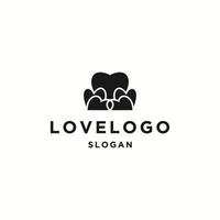 Love abstract logo icon flat design template vector