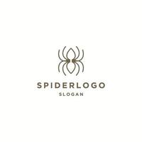 plantilla de diseño plano de icono de logotipo de araña vector