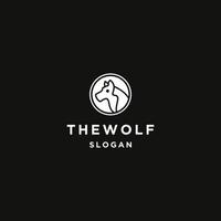 Wolf logo icon flat design template vector