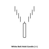 White Belt Hold Candle - White and Black - Round