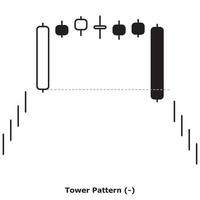 patrón de torre - blanco y negro - redondo vector