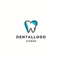 plantilla de diseño plano de icono de logotipo dental vector