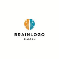 Ilustración de vector de plantilla de diseño de icono de logotipo de cerebro