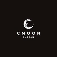 Letter c moon logo icon flat design template vector